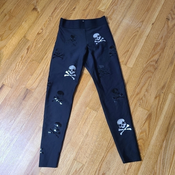 Ultracor Small Black & Silver Pop Skull High Waist Leggings - Picture 2 of 6